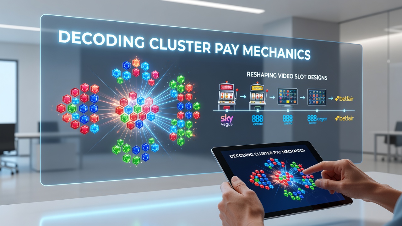 Detailed view of cascading symbols and cluster formations during active play on a UK-licensed video slot