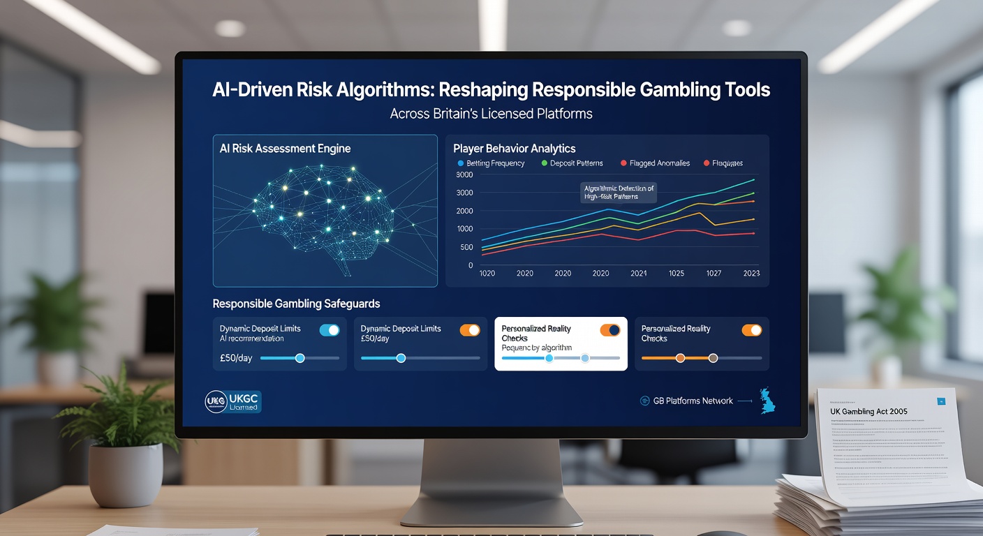Responsible gambling dashboard showing real-time AI risk scoring for player accounts