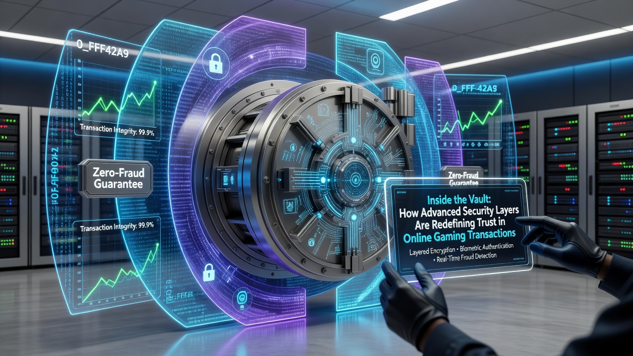 Secure digital vault interface protecting online gaming transaction data